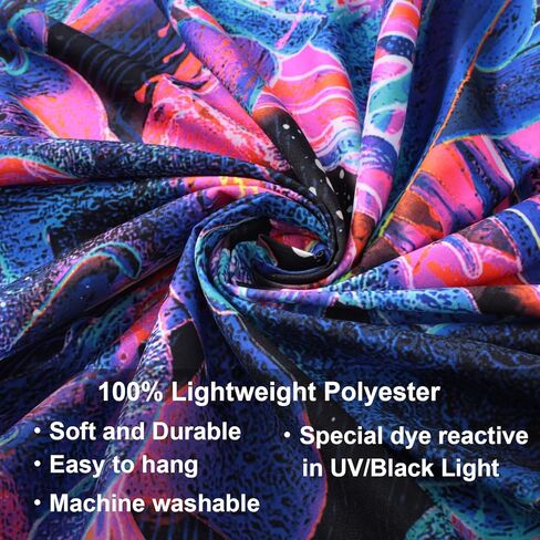 Manicer Blacklight Skull Tapestry، The Kissing Lovers Tapestry UV رد الفعل Trippy Neon Tapestry يتوهج في خلفية الحفلات المظلمة، هيكل عظمي جدار الفن لغرفة النوم وغرفة المعيشة - 51.2 "× 59.1" in Kuwait