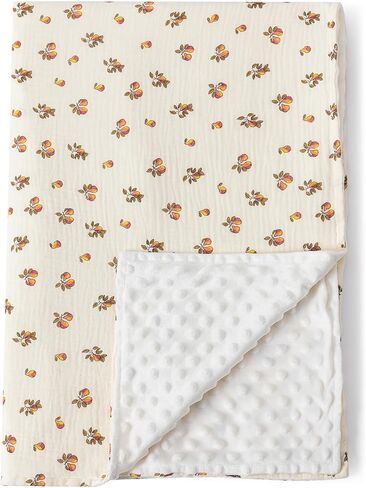 Kloovete Cute Cozy Baby Blankets for Unisex Boys Girls, Boho Muslin Cotton and Plush Minky Nursery Blankets, Double Layer Bed Throws for Baby Crib, Rainbow, 30x40 inches (Rainbow) in Kuwait