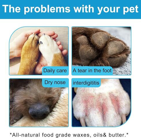 بلسم مخالب الكلاب، مرطب وحماية لأقدام الكلاب ووسادات القدم، يهدئ ويعالج ويصلح ويرطب المخالب والأنف الجافة والمتشققة والتالفة - مثالي لظروف الطقس القاسية in Kuwait