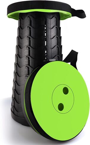 مقعد قابل للطي تلسكوبي قابل للتعديل من AllynX، مقعد تلسكوبي قابل للسحب ومحمول 2022، قابل للطي، شديد التحمل، مقعد قوي خفيف الوزن للبالغين والتخييم والمشي لمسافات طويلة والسفر في الهواء الطلق باللون الأسود in Kuwait