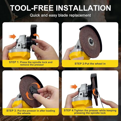 طاحونة زاوية لاسلكية لبطارية DEWALT 20 فولت بحد أقصى، أداة طاحونة محرك بدون فرشاة 10000 دورة في الدقيقة، شفرة 4-1/2 بوصة، أدوات كهربائية للمطاحن الكهربائية مع عجلات طحن، قرص رفرف ومقبض مساعد (الأداة فقط) in Kuwait