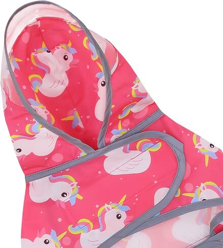 HDE Clear Hooded Dog Raincoat Jacket Poncho with Dog Leash Hole Pink M in Kuwait