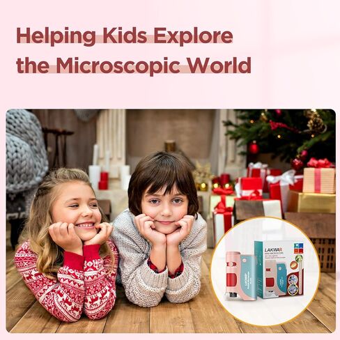 مجهر جيب LAKWAR للأطفال، مجهر صغير محمول 60x-120x مع 5 مجموعات شرائح مجهر، مجهر صغير للأطفال والطلاب والكبار ومختبر المدرسة المنزلية in Kuwait