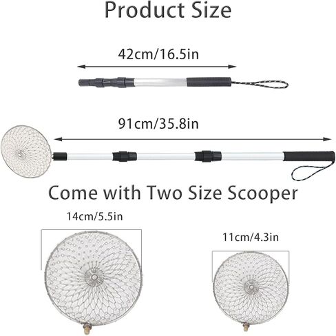 مغرفة صيد الجليد الشتوية القابلة للتطوير من Deapeick مغرفة صيد الجليد التلسكوبية القابلة للتعديل مع مقبض طويل مع مغرفة مقشدة L وS معدات صيد الجليد لتجميع الجليد in Kuwait