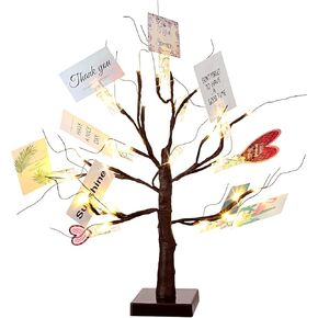 حامل بطاقات هدايا على شكل شجرة حامل المال، مصابيح LED لشجرة غصين البتولا على الطاولة، شجرة عرض مع 12 مشبكًا شفافًا لعيد الميلاد، مذكرة، بطاقة هدية، صورة، زفاف (أحمر، أبيض، أزرق، نجمة) in Kuwait