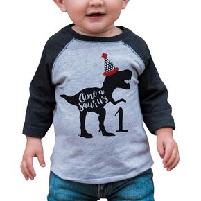 7 ate 9 Apparel Kids 1 Dinosaur One First Birthday Dino Tee in Kuwait