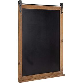Kate and Laurel Cates Barn Door Wood Framed Chalkboard, 21.5x32, Gray in Kuwait