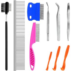 10 Pack Flea Comb for Dogs Cats, Stainless Steel Grooming Combs in Saudi Arabia