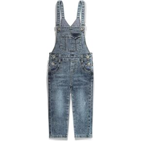 KIDSCOOL SPACE Baby Little Girls Denim Overalls,Toddler Boys Adjustable Jeans Workwear