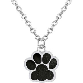 Paw Print Necklace for Women Girls Cute Dainty Animal Pendant Necklace Glitter Personalized Colorful Pet Memorial Necklace Dog or Cat Memorial Jewelry Gifts for Cat Mom Animals Lover