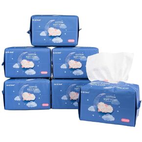 Baby Dry Wipe,100% Cotton,dry wipe cotton tissues,baby sensitive skin,taking care of baby skin,7.9 x 4.7 in 6-Pack (600 Count) in Kuwait