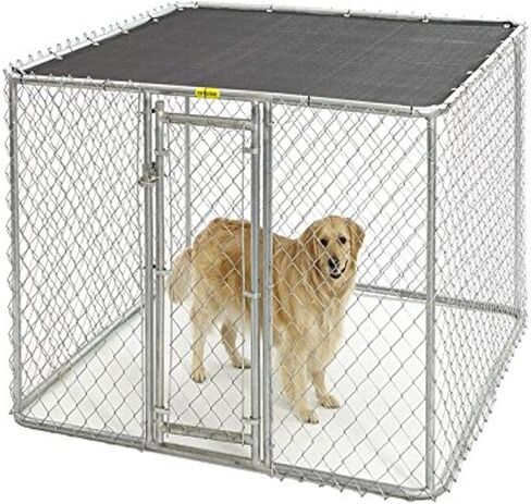 MidWest Homes For Pets Chain Link Portable Kennel with a Sunscreen, 6 by 4 by 4-Feet in Kuwait