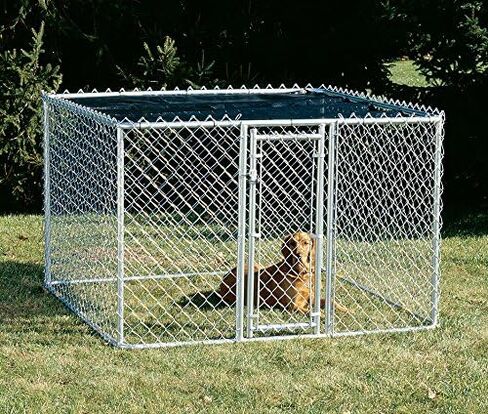 MidWest Homes For Pets Chain Link Portable Kennel with a Sunscreen, 6 by 4 by 4-Feet in Kuwait