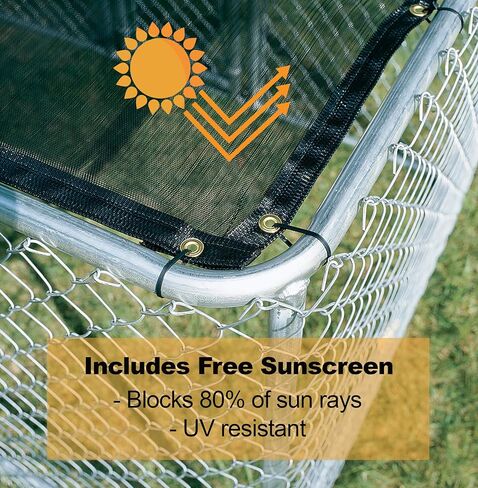 MidWest Homes For Pets Chain Link Portable Kennel with a Sunscreen, 6 by 4 by 4-Feet in Kuwait