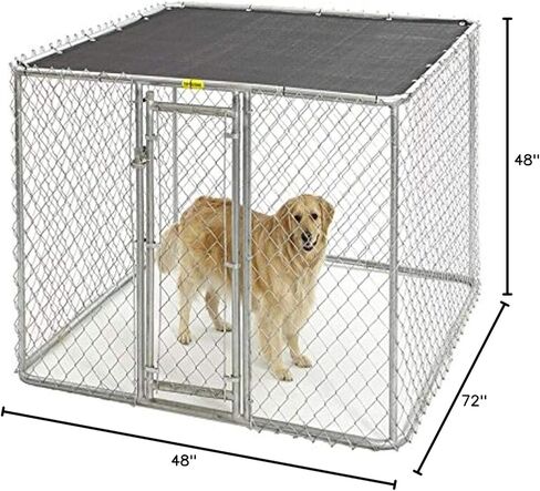 MidWest Homes For Pets Chain Link Portable Kennel with a Sunscreen, 6 by 4 by 4-Feet in Kuwait