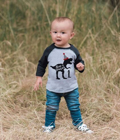 7 ate 9 Apparel Kids 1 Dinosaur One First Birthday Dino Tee in Kuwait