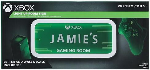 Paladone Xbox Light Up Gaming Room Sign, Customizable with Stickers, LED Hanging Decor for Wall or Door, Licensed Gift for Xbox Gamers in Saudi Arabia