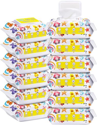 180 Count Saline Baby Wipes, Unscented, 7.4 x 7.2 Inch, Moist and Refreshing, Multi-Purpose Use, Ideal for Travel in Saudi Arabia