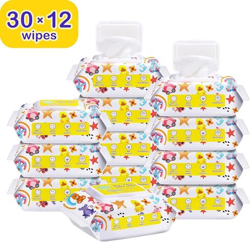 180 Count Saline Baby Wipes, Unscented, 7.4 x 7.2 Inch, Moist and Refreshing, Multi-Purpose Use, Ideal for Travel in Saudi Arabia