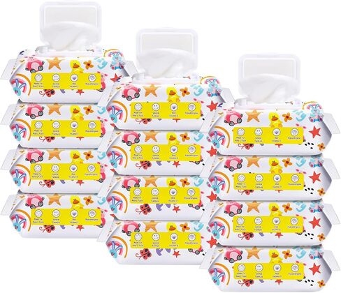 180 Count Saline Baby Wipes, Unscented, 7.4 x 7.2 Inch, Moist and Refreshing, Multi-Purpose Use, Ideal for Travel in Saudi Arabia