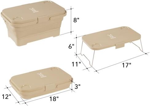 DOD Pesha Collapsible Container - Camp Storage, Dishwashing Tub, Collapses Flat when not in Use - Tan in Kuwait