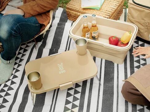 DOD Pesha Collapsible Container - Camp Storage, Dishwashing Tub, Collapses Flat when not in Use - Tan in Kuwait