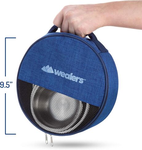 مجموعة أطباق وواني للتخييم من الفولاذ المقاوم للصدأ من ويلرز للأطفال والكبار والعائلة | التخييم والتنزه سيرًا على الأقدام والشاطئ والاستخدام الخارجي | بما في ذلك حقيبة سفر in Kuwait