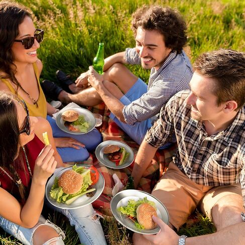 مجموعة أطباق وواني للتخييم من الفولاذ المقاوم للصدأ من ويلرز للأطفال والكبار والعائلة | التخييم والتنزه سيرًا على الأقدام والشاطئ والاستخدام الخارجي | بما في ذلك حقيبة سفر in Kuwait