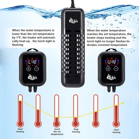 AQQA Submersible Aquarium Heater,100W/200W/300W/500W/800W/1000W/1200W in Kuwait