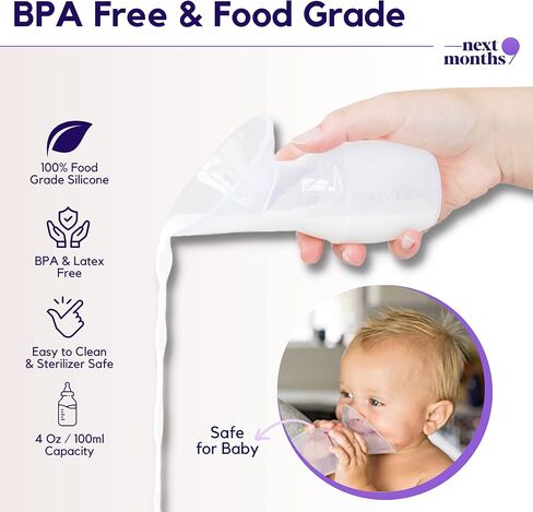 أساسيات الرضاعة الطبيعية بمضخة الثدي اليدوية لمدة 9 أشهر - مضخة الثدي السيليكون للأمهات الجدد، استحمام الطفل - جامع حليب الثدي 3.8 أونصة - سهلة الاستخدام ومحمولة in Kuwait