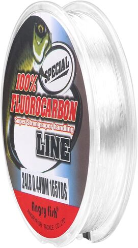 ANGRYFISH 100% Pure Fluorocarbon Fishing Line, Clear/Pink Leader Line in Kuwait
