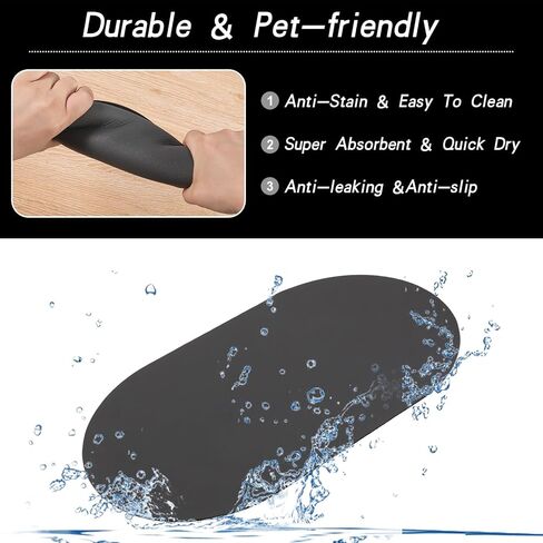 Wedding Pails Pet Feeding Mat, Absorbent Dog Food Mat, Dog mat for Food and Water Bowl,No Stains Quick Dry Dog Water Dispenser Mat Easy Clean Cat Dog Feeding Supplies in Kuwait