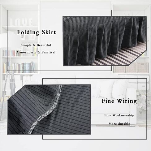 GIANCO FERRO Armless Futon Cover with Skirt Ruffled Stretch Futon Sofa Bed Cover Machine Washable Stain Resistant Futon Couch Cover Charcoal Gray 59"-70.5" in Kuwait