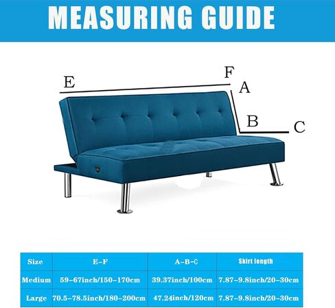 GIANCO FERRO Armless Futon Cover with Skirt Ruffled Stretch Futon Sofa Bed Cover Machine Washable Stain Resistant Futon Couch Cover Charcoal Gray 59"-70.5" in Kuwait