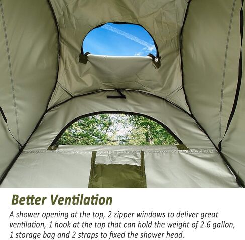 خيمة دش للتخييم من LUVNFUN بطول 6.9 قدم، خيمة مأوى محمولة للخصوصية في غرفة تغيير الملابس للتخييم في الهواء الطلق مع حقيبة حمل، طويلة جدًا in Kuwait