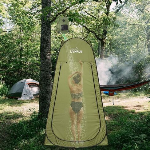 خيمة دش للتخييم من LUVNFUN بطول 6.9 قدم، خيمة مأوى محمولة للخصوصية في غرفة تغيير الملابس للتخييم في الهواء الطلق مع حقيبة حمل، طويلة جدًا in Kuwait