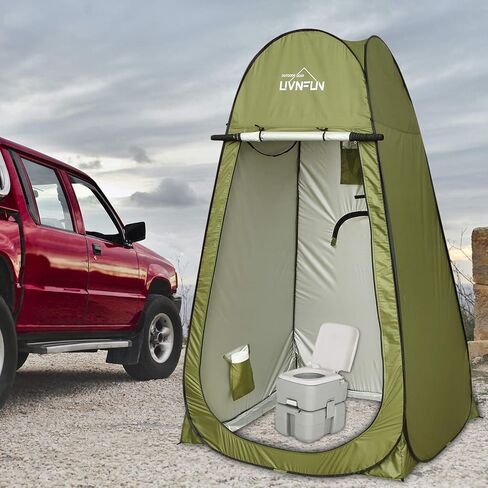 خيمة دش للتخييم من LUVNFUN بطول 6.9 قدم، خيمة مأوى محمولة للخصوصية في غرفة تغيير الملابس للتخييم في الهواء الطلق مع حقيبة حمل، طويلة جدًا in Kuwait