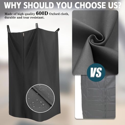 Privacy Tent for Boats 600D Heavy Duty Waterproof Boat Hanging Privacy Tent 27" W x 30" D x 72" H-Black in Kuwait