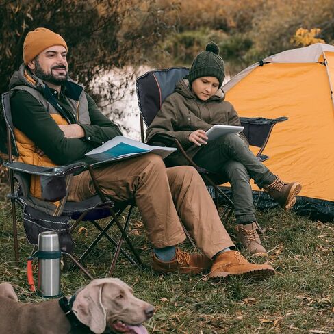 Overmont Oversized Folding Camping Chair 2Pack - 385lbs Support with Padded Cushion Cooler Pockets - Heavy Duty Collapsible Chairs for Sports Garden Beach Fishing in Kuwait