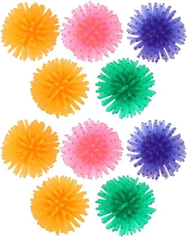 Zerodis 10 Pcs Cat Colorful Ball Toys,Portable Catch Playing Toys TPR Thorn Pet Kitten Exerciser Interactive Balls in Saudi Arabia