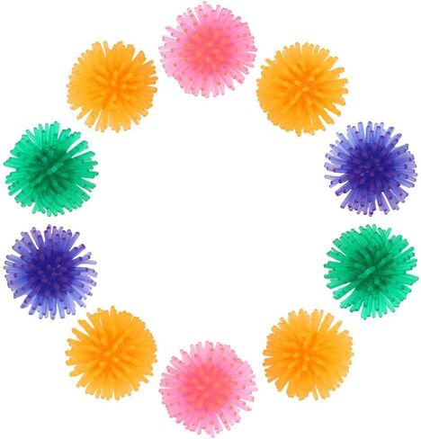 Zerodis 10 Pcs Cat Colorful Ball Toys,Portable Catch Playing Toys TPR Thorn Pet Kitten Exerciser Interactive Balls in Saudi Arabia