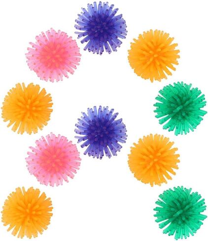Zerodis 10 Pcs Cat Colorful Ball Toys,Portable Catch Playing Toys TPR Thorn Pet Kitten Exerciser Interactive Balls in Saudi Arabia