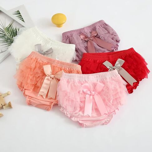 سراويل قصيرة للأطفال من HOVELL سراويل داخلية مكشكشة من التول للأطفال الرضع سراويل داخلية من الدانتيل in Kuwait