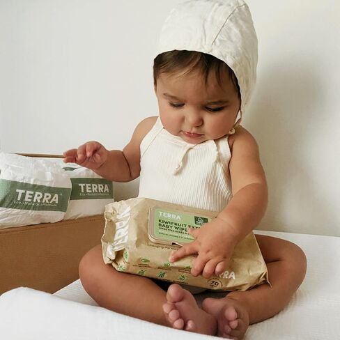 Terra Bamboo Water Baby Wipes: 99.7% Pure New Zealand Water, 100% Biodegradable Bamboo Fiber, 0% Plastic, Unscented Baby Wipes for Sensitive Skin, 12 Packs of 70 Wipes in Saudi Arabia