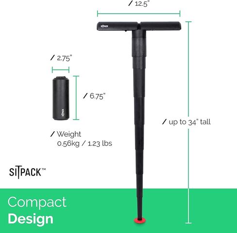 كرسي Sitpack 2.0 صغير الحجم قابل للطي وخفيف الوزن | كرسي مرتفع قابل للتعديل ومحمول | الصيد، المشي لمسافات طويلة، السفر، مهرجان الموسيقى، الحفلة الموسيقية، حقيبة الظهر، صيد الأسماك | مقعد قابل للطي يصل إلى 245 رطلاً in Kuwait