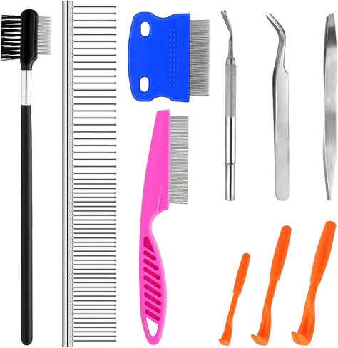 10 Pack Flea Comb for Dogs Cats, Stainless Steel Grooming Combs in Saudi Arabia