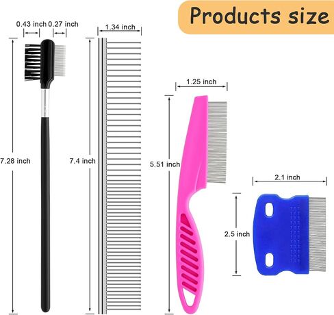 10 Pack Flea Comb for Dogs Cats, Stainless Steel Grooming Combs in Saudi Arabia