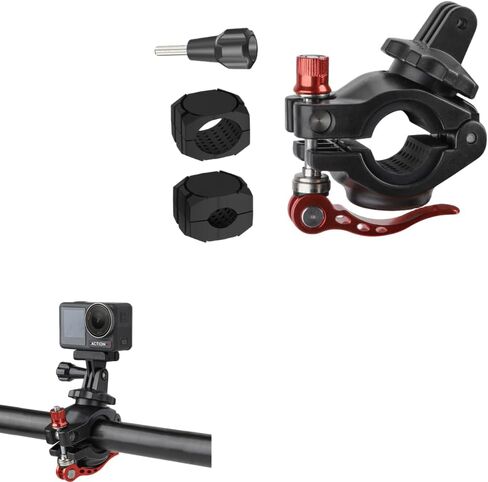 Motorcycle Bike Mount Holder 360°Rotation Bicycle Handlebar Mount Clamp Accessories for GoPro Series Gopro12 DJI Action Series Action 4 Insta360 Go Series Insta360 One R Series Cameras in Saudi Arabia