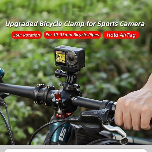 Motorcycle Bike Mount Holder 360°Rotation Bicycle Handlebar Mount Clamp Accessories for GoPro Series Gopro12 DJI Action Series Action 4 Insta360 Go Series Insta360 One R Series Cameras in Saudi Arabia