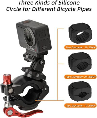 Motorcycle Bike Mount Holder 360°Rotation Bicycle Handlebar Mount Clamp Accessories for GoPro Series Gopro12 DJI Action Series Action 4 Insta360 Go Series Insta360 One R Series Cameras in Saudi Arabia
